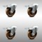 Service Caster 4 Inch SS High Temp Phenolic Swivel Bolt Hole Caster Set with Total Lock Brake SCC-SSBHTTL20S414-PHSHT-4 - alternate 1